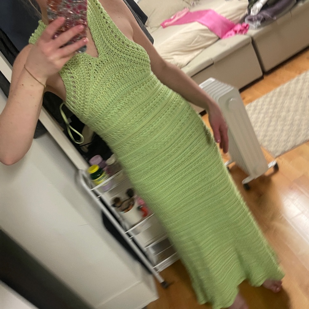 Elegant Green Knit Dress